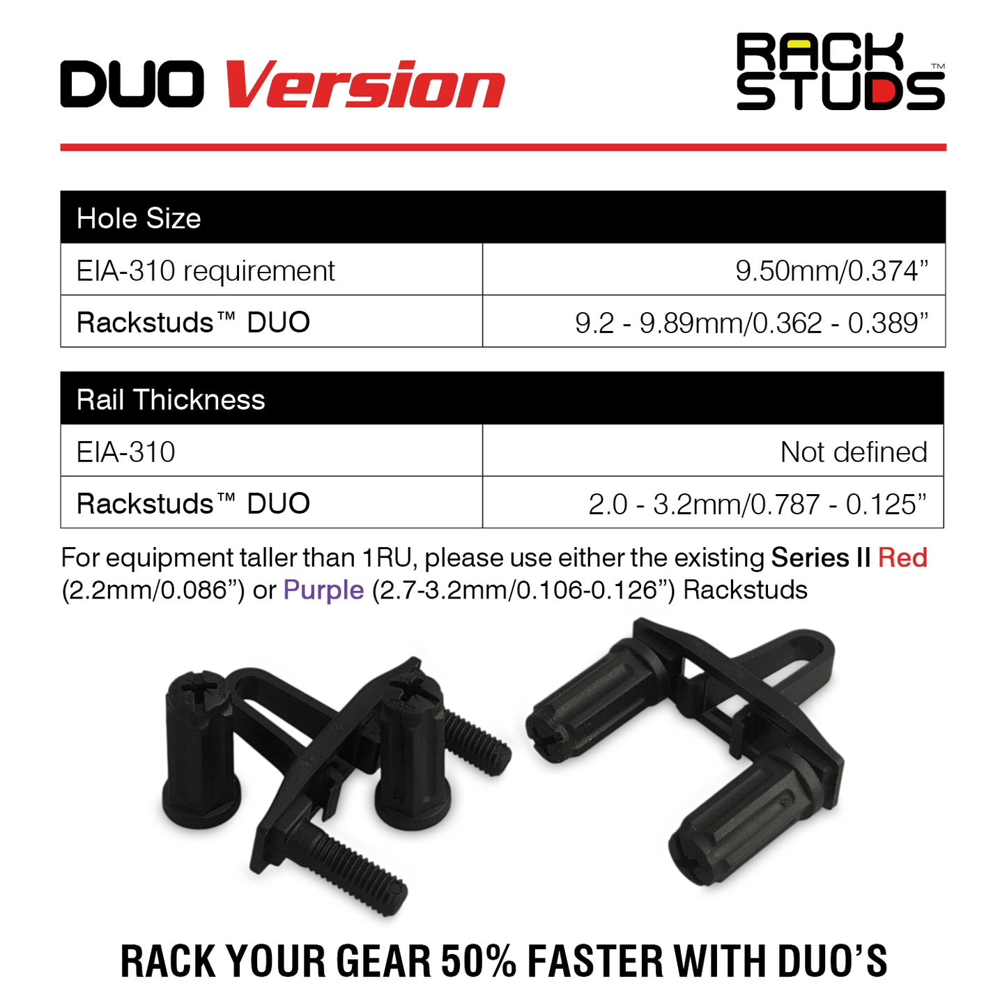 Rackstuds Series II DUO